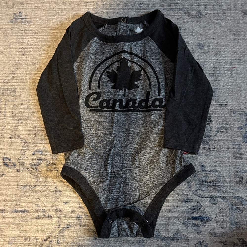Canada Kids Bodysuit in Black and Gray